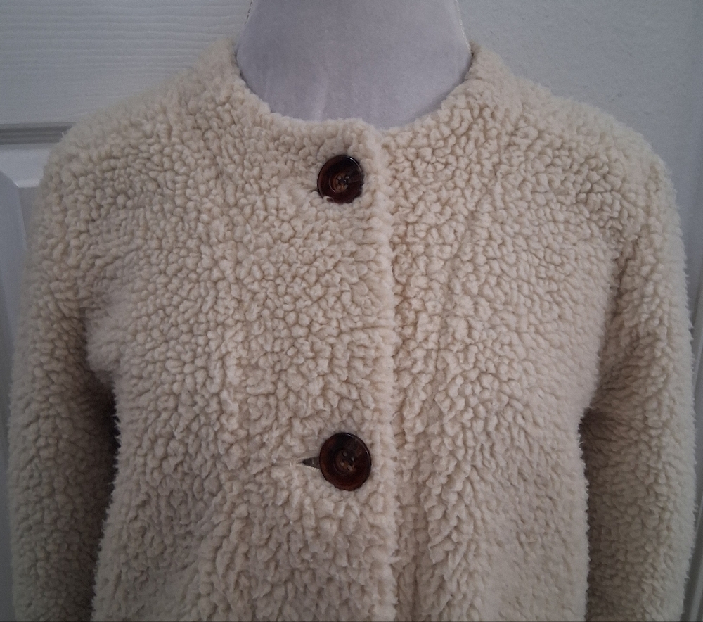 Loup Carly Faux Shearling Button Up Coat Size S - Picture 5 of 10